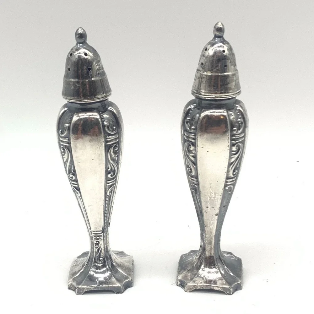 Harmony House Salt and Pepper Shakers Silver Plated Personality by Masco Vintage